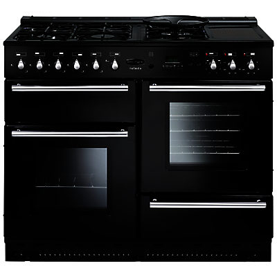 Rangemaster Toledo 110 Dual Fuel Range Cooker, Gloss Black